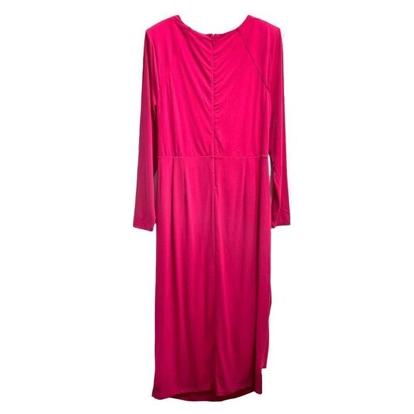 Eloquii front twist midi dress Size 18 magenta hot pink - Picture 10 of 11